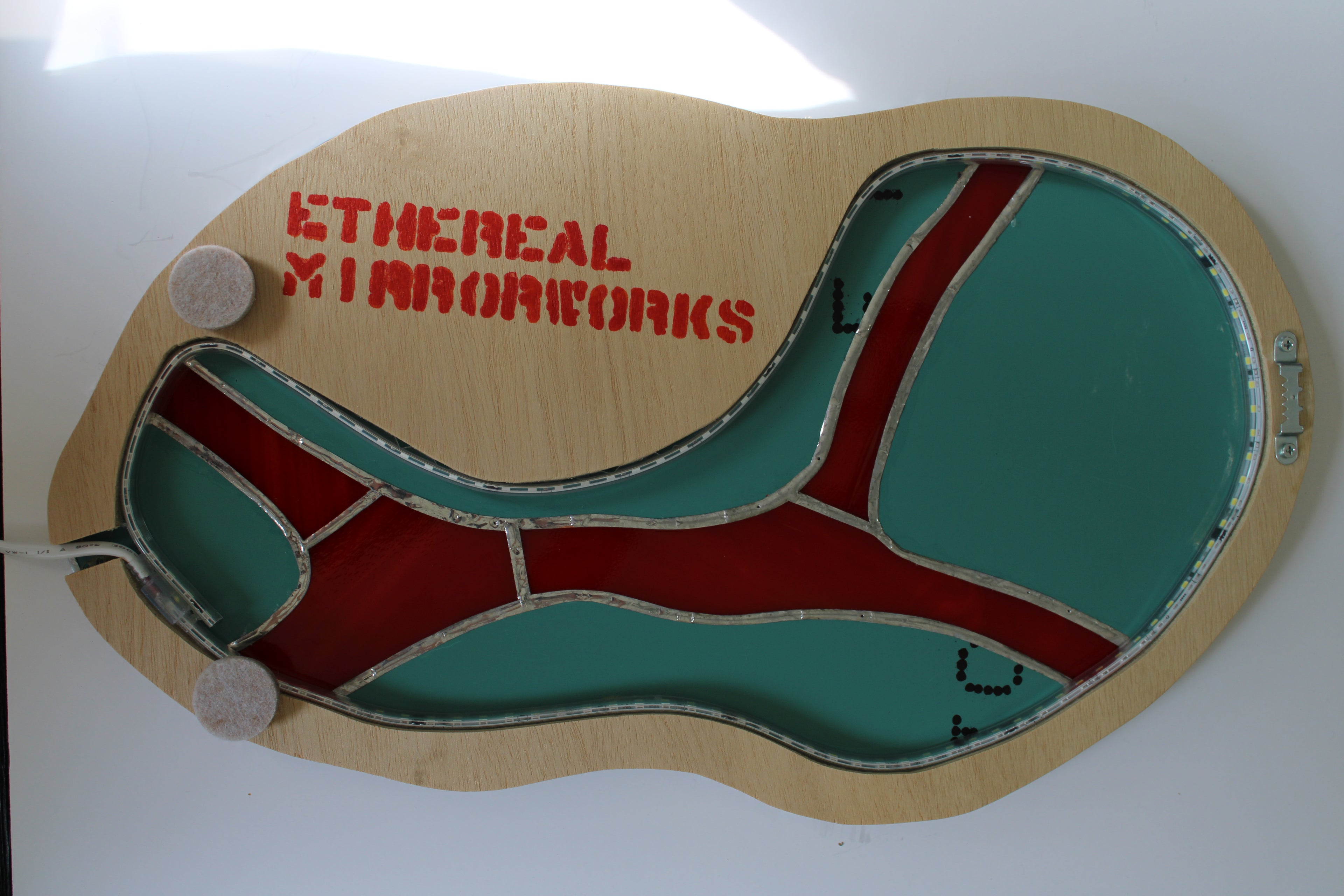 red/orange stained glass mirror 01